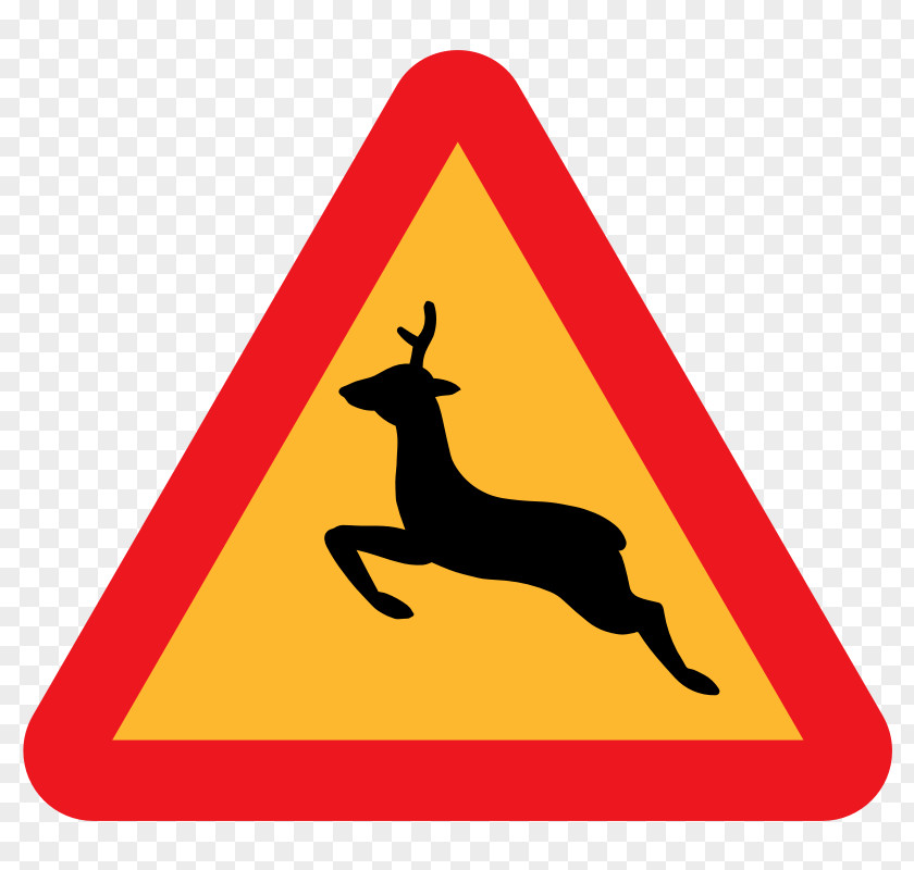 Sign Road White-tailed Deer Traffic Clip Art PNG