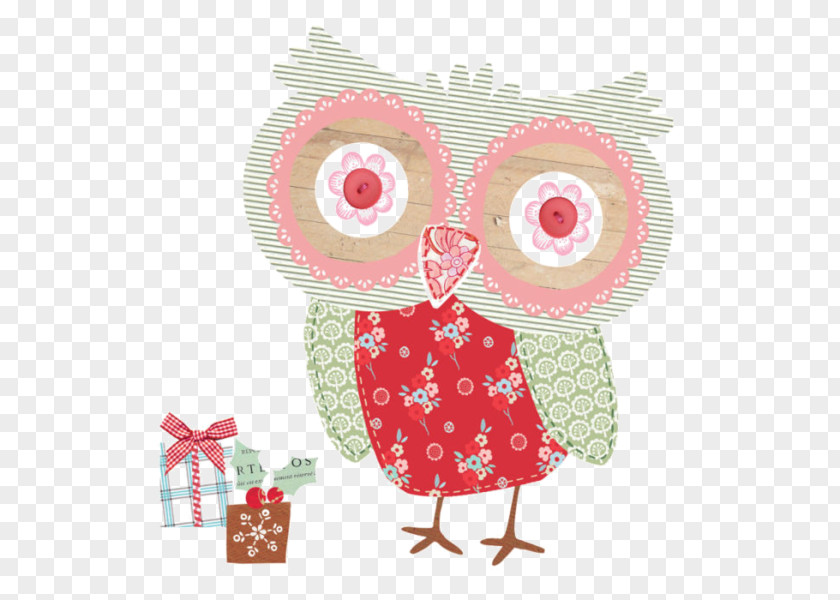 Simple Cartoon Owl Pattern Illustration PNG