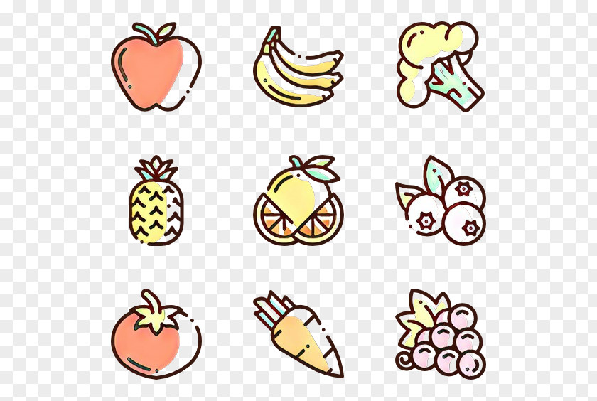 Yellow Fruit Plant Line Art PNG