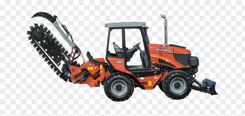 Ditch Witch Backhoe Tractor Heavy Machinery Trencher PNG