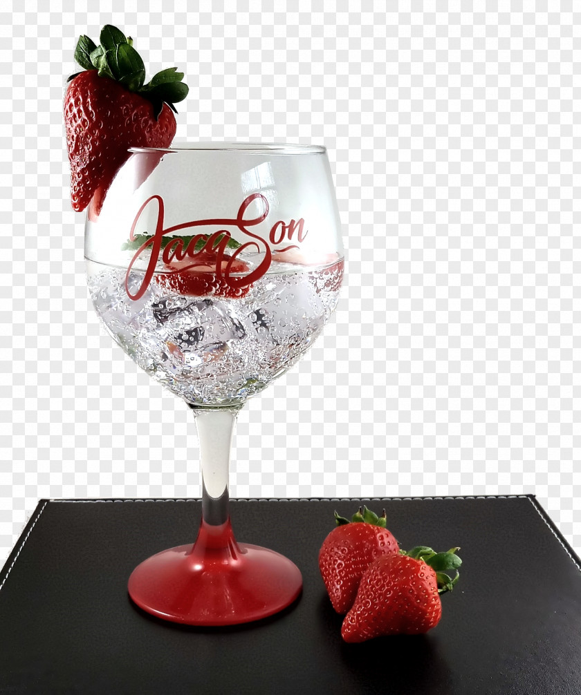 Strawberry Gin Wine Glass Tonic Water Cocktail PNG