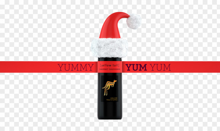 Christmas Hats With Red Wine Banner PNG
