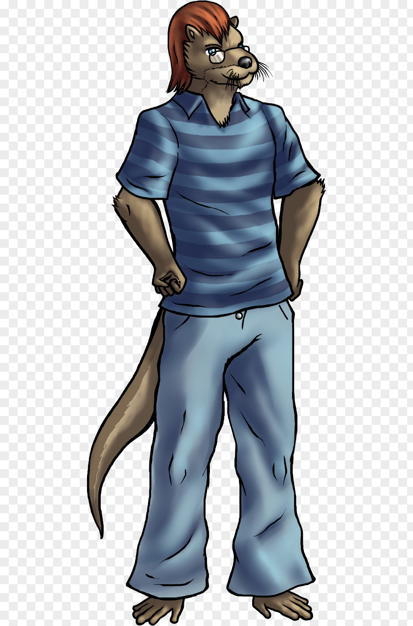 Furry Otter Headgear Cartoon Legendary Creature Human Illustration PNG