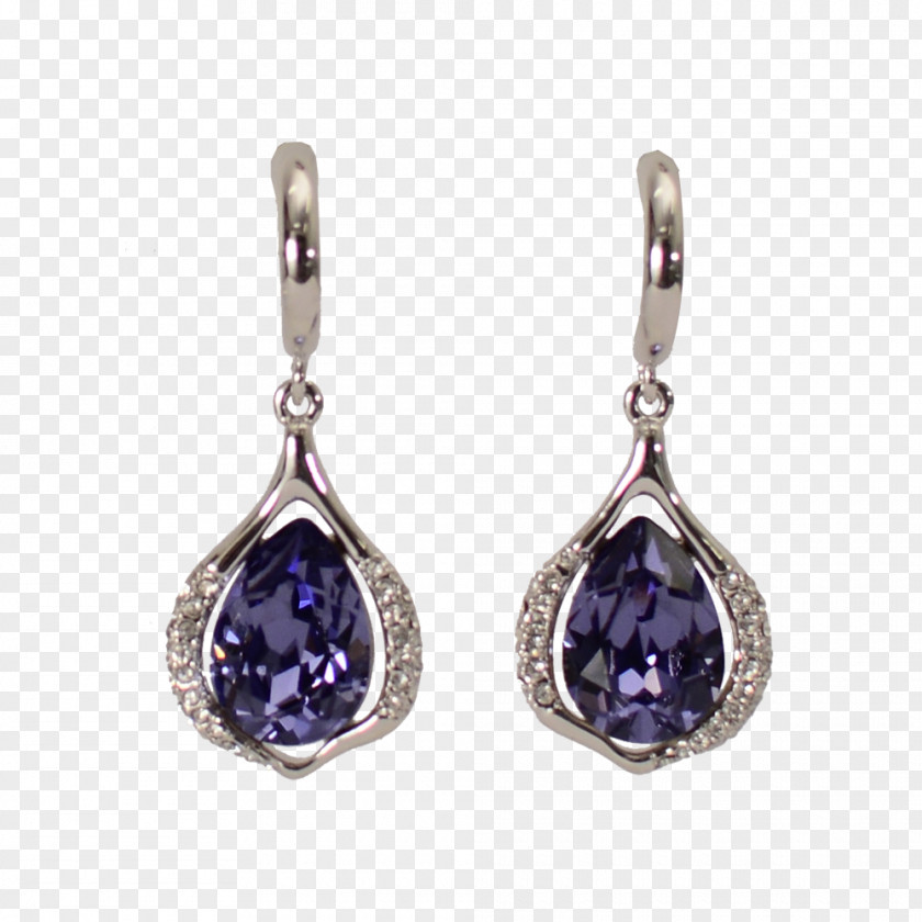 Jewellery Earring Amethyst Swarovski Crystal PNG