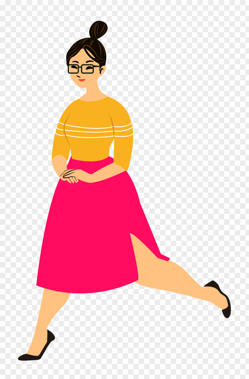 Walking Girl Skirt PNG