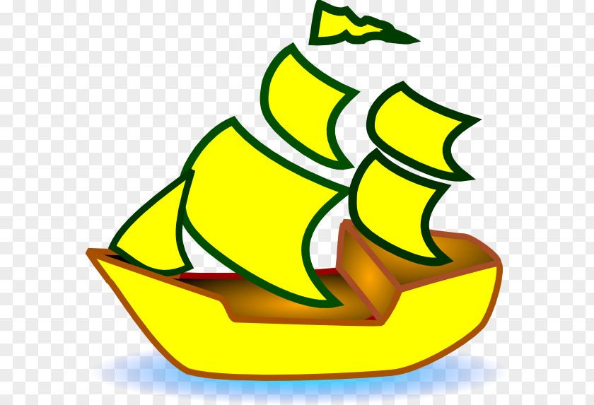 YELLOW Boat Sailing Ship Clip Art PNG