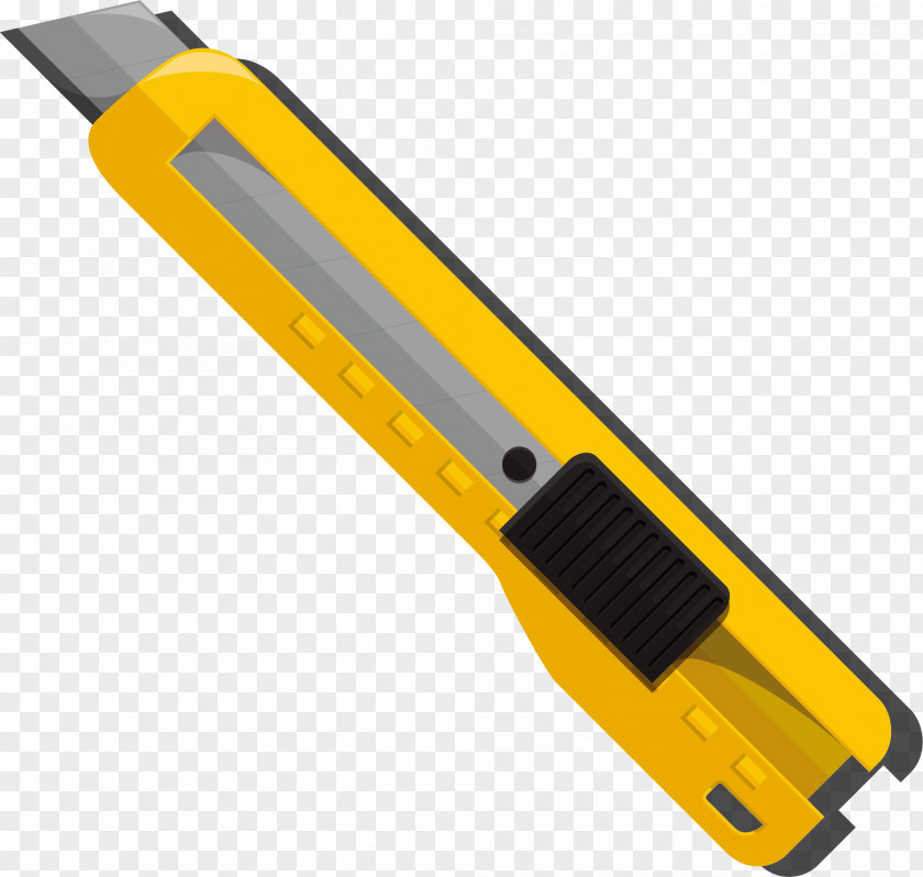 Hand Painted Yellow Knife Blade Utility PNG