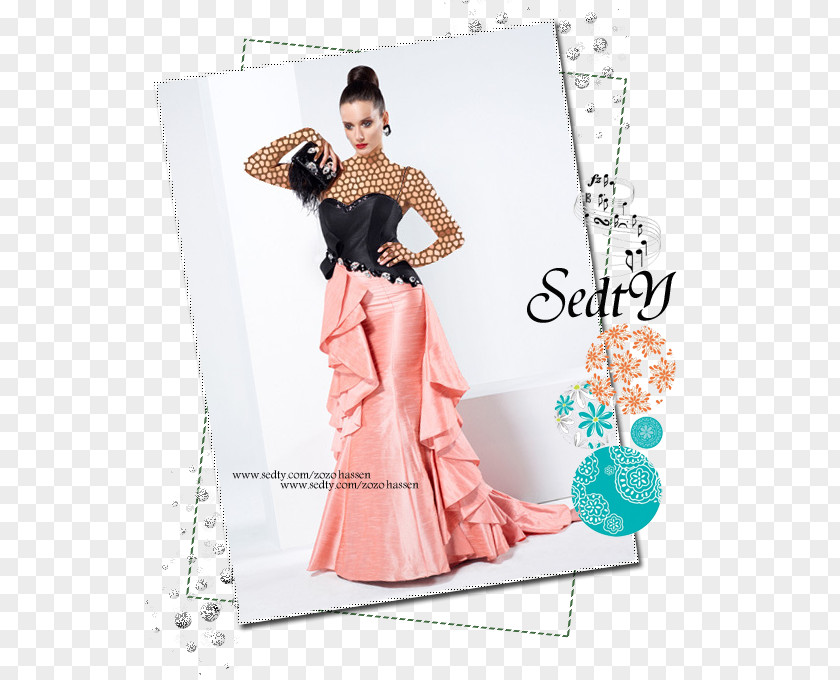 Cocktail Gown Dress Fashion Pattern PNG
