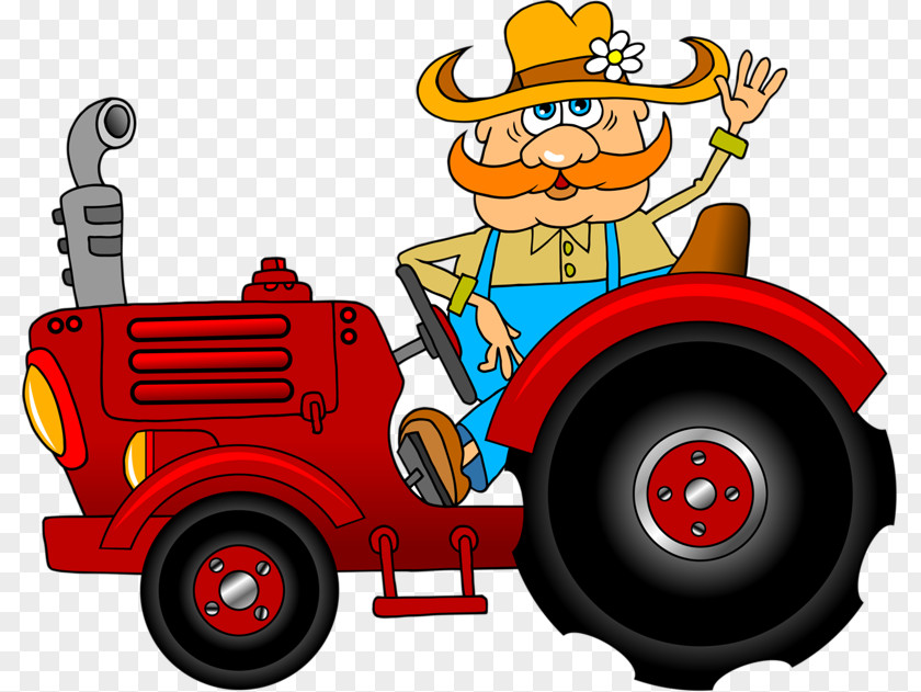 Driving Cowboy Tractor Cartoon Farm Clip Art PNG