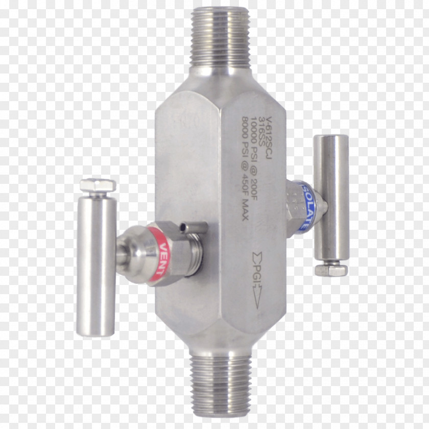 OMB Valves Double Block Cylinder Angle Product PNG