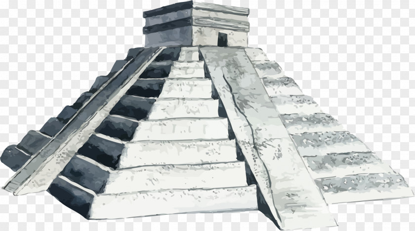 Pyramid Building Vector Mexico Watercolor Painting Royalty-free Illustration PNG