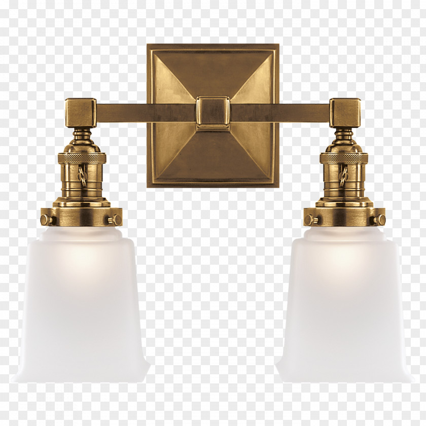 Double Light Lighting Sconce Bronze Brass PNG