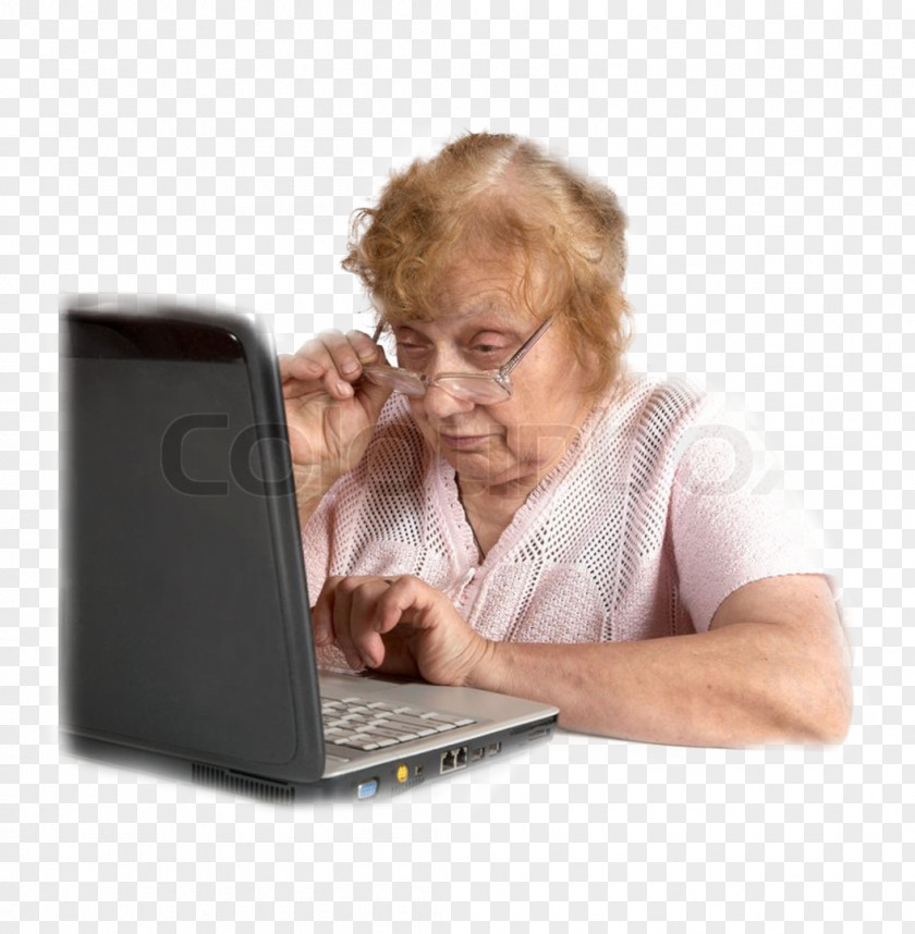 Old Woman Stock Photography Age Laptop Glasses PNG