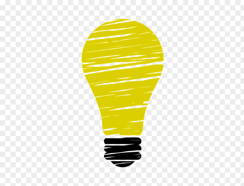 Simple Hand-painted Yellow Bulb Incandescent Light Lamp PNG