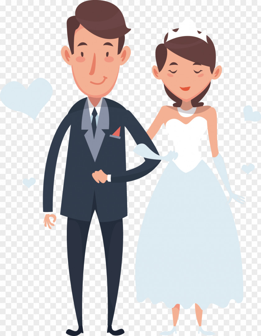 Vector Hand-drawn Cartoon Bride And Groom Marriage Ku1ebf Hou1ea1ch Wedding Anniversary PNG