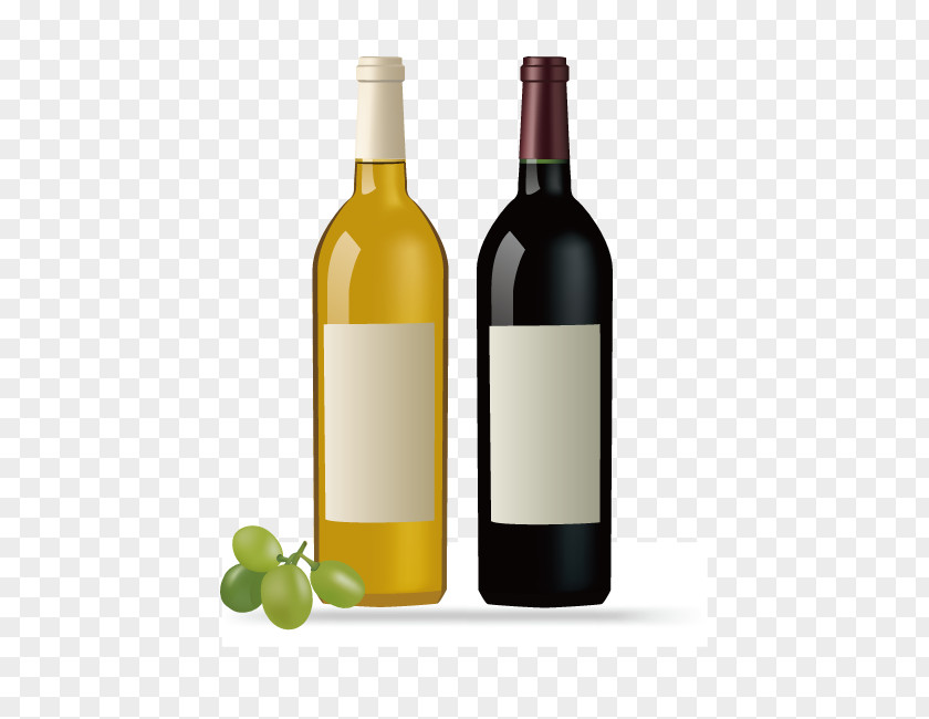 Vector White Wine And Red Common Grape Vine PNG
