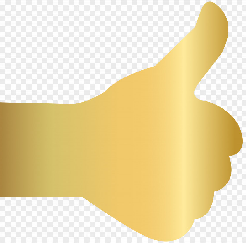 Gold Thumb Up Transparent Clip Art Image Yellow Material Design PNG