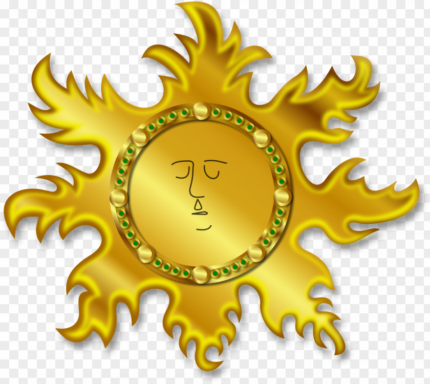 Golden Sun Cartoon Face Decoration Moon Clip Art PNG