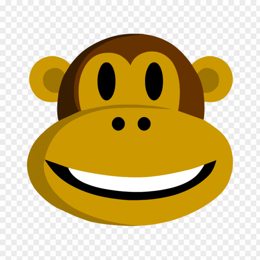 Happy Emoticon Monkey Cartoon PNG