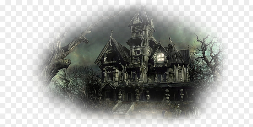 Halloween Fantasy Star Haunted House Ghost Villa Lake PNG