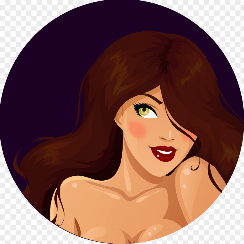 Nose Illustration Beauty.m Brown Hair Cartoon PNG
