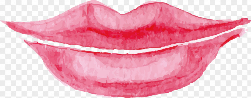 Red Lips Lip Watercolor Painting Cartoon PNG
