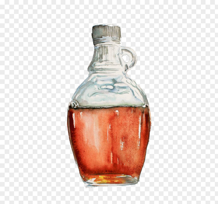 Bottle Watercolor Painting Drawing Food Illustration PNG