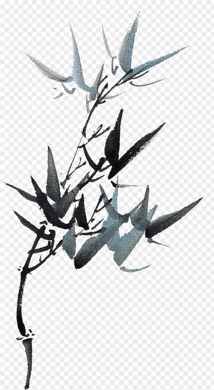 Bamboo Ink Wash Painting Inkstick PNG