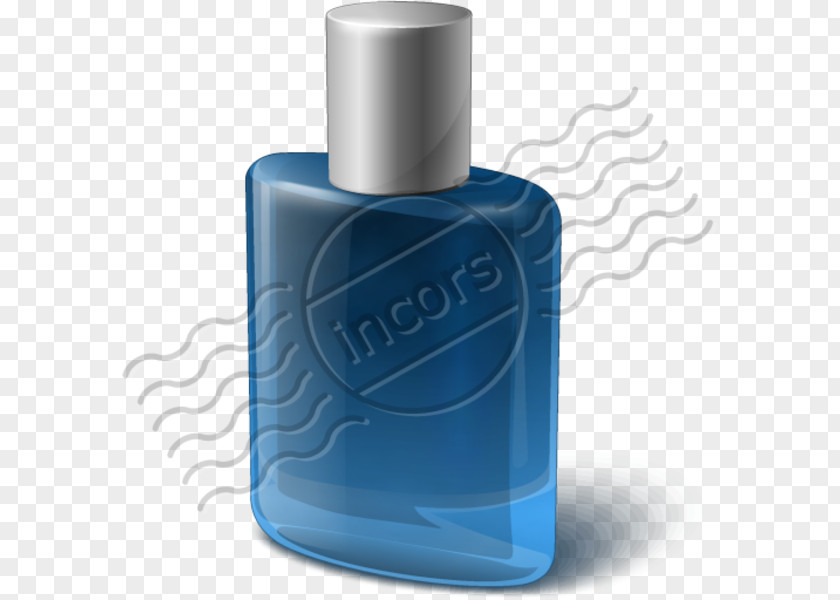 Perfume Glass Bottle Cobalt Blue PNG