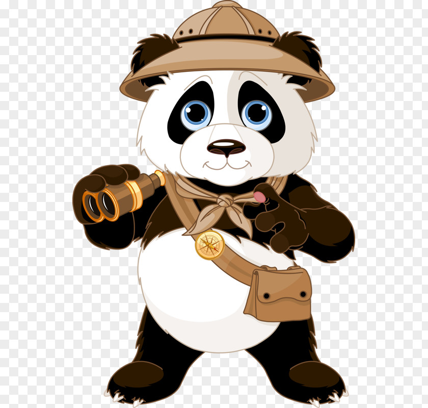 Cartoon Binoculars Giant Panda Royalty-free Clip Art PNG