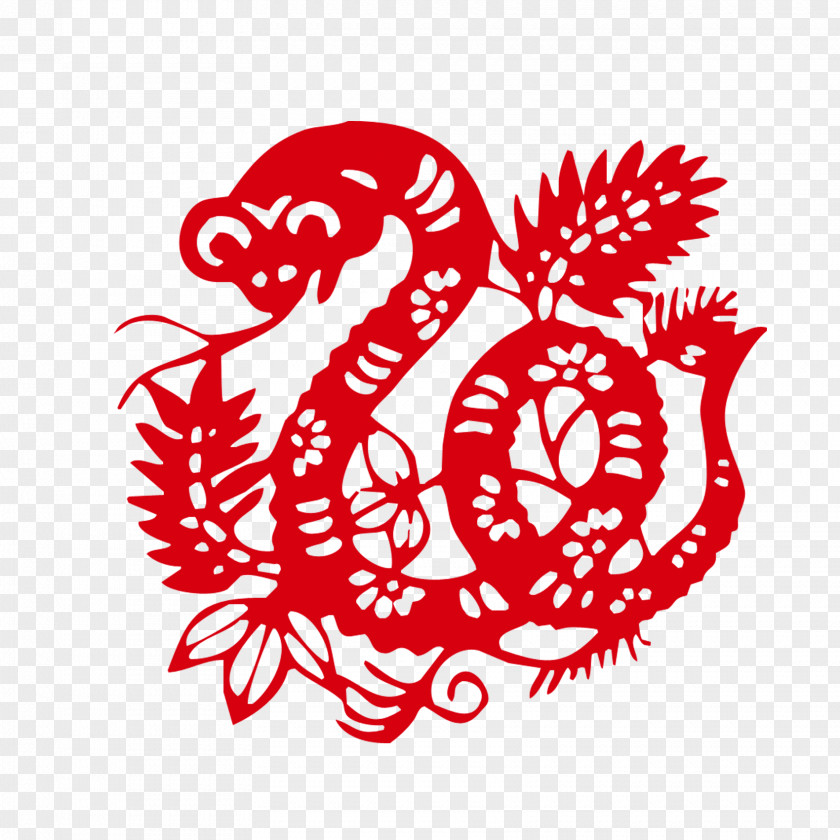 Snake Tait Chinese New Year Paper Cutting Papercutting PNG