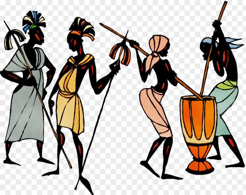 Atabaque Drummer Cartoon Drum Indian Musical Instruments PNG