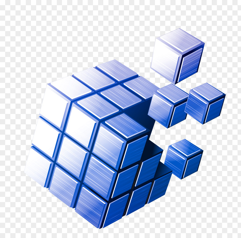 Cube Material Download Blue Electronics Information PNG