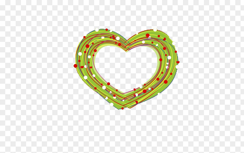 Green Heart Valentines Day Line Clip Art PNG