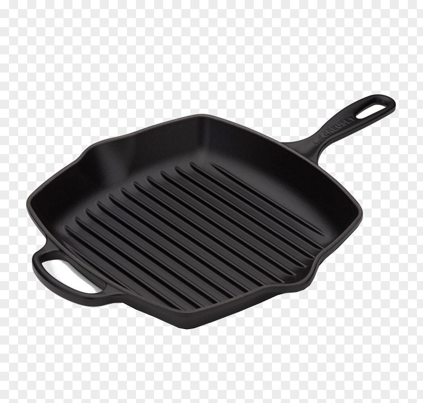 Frying Pan Barbecue Cast Iron Le Creuset Vitreous Enamel PNG