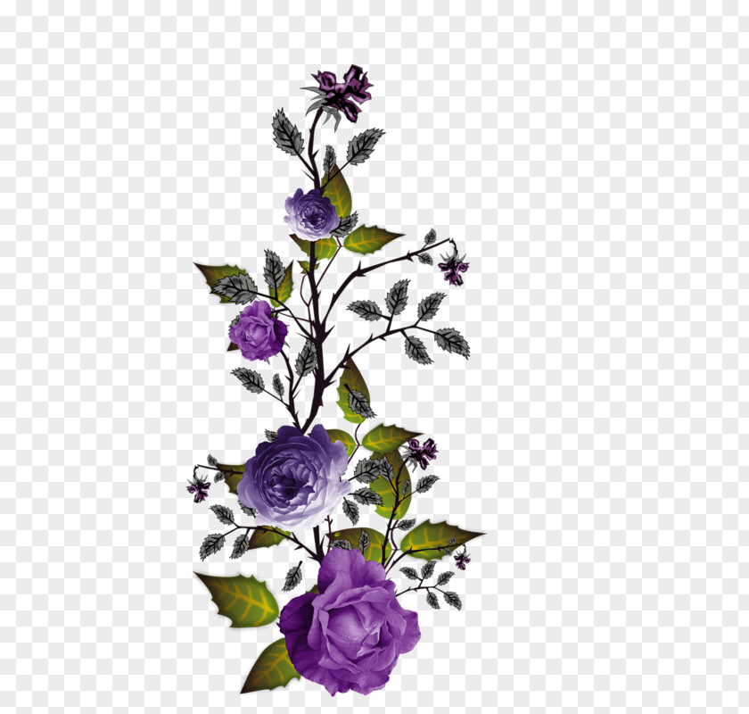 Purple Floral Design Clip Art PNG