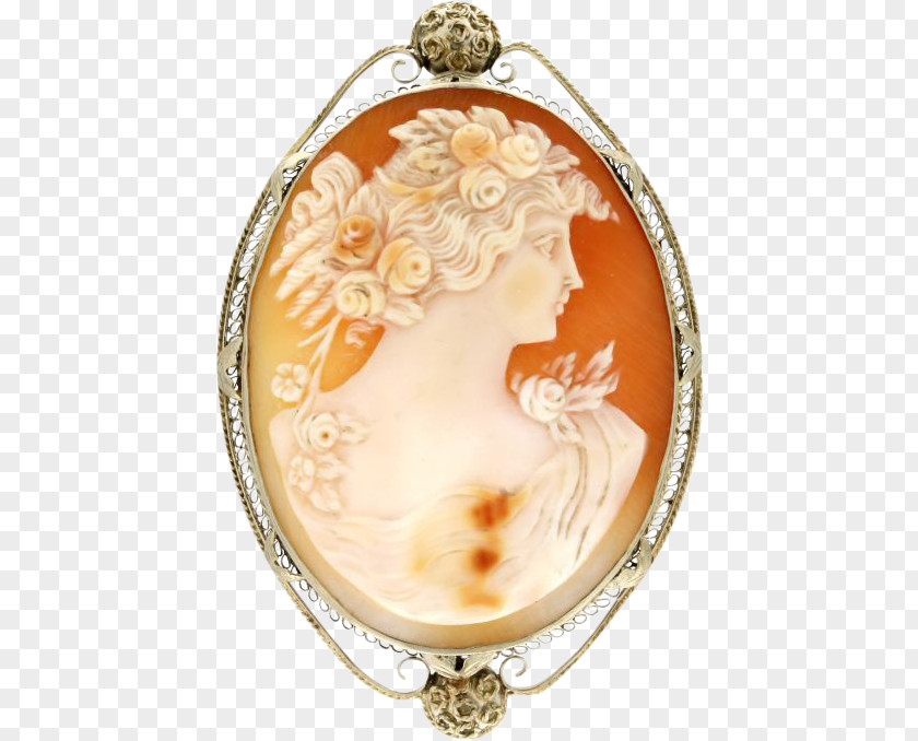 Locket Oval M Orange S.A. PNG