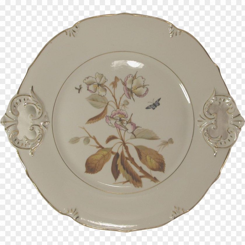 Hand-painted Butterfly Plate Tableware Porcelain Ceramic Cauldon PNG