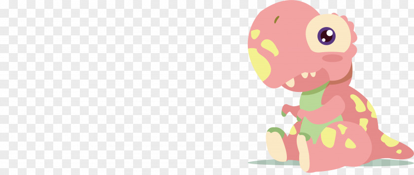 Vector Cute Pink Little Dinosaur Euclidean Illustration PNG