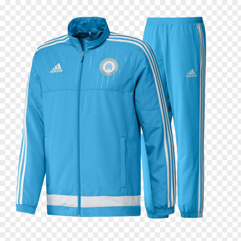 Adidas Olympique De Marseille Tracksuit 2015–16 Ligue 1 Jacket PNG