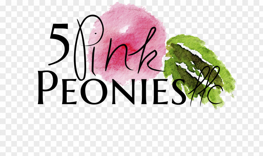 Design 5 Pink Peonies LLC Logo Graphic Brand PNG