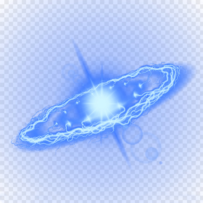 Blue Simple Dazzling Light Effect Elements Lightning Beam PNG