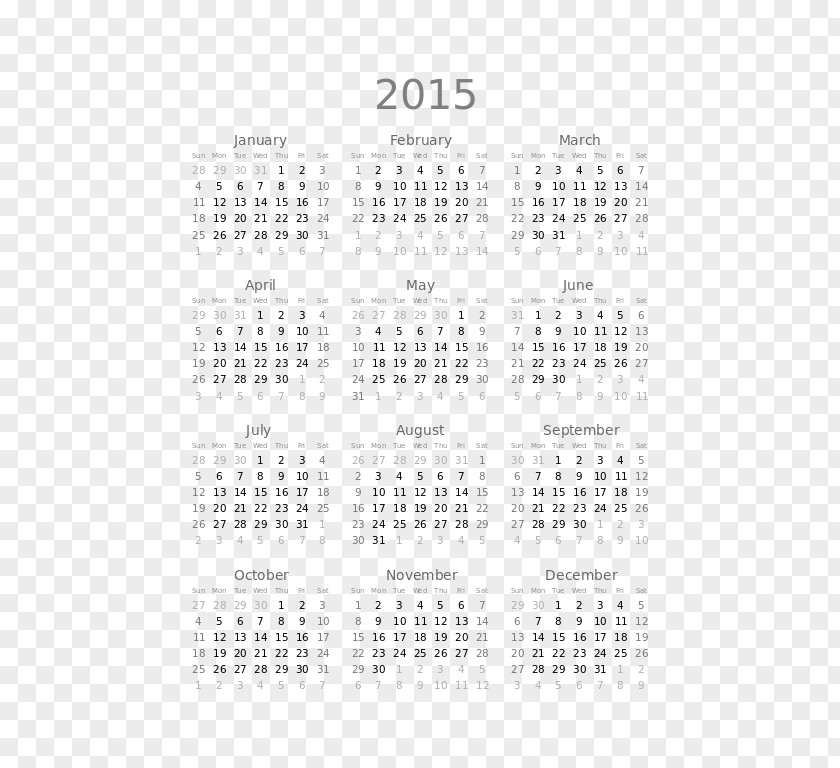 December Calendar Template Page Orientation Paper PNG