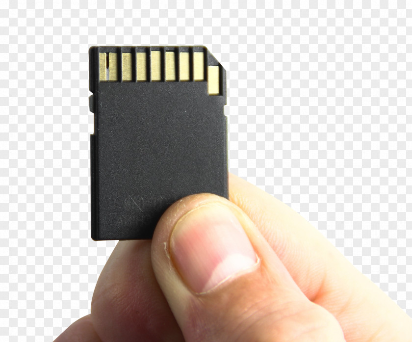 Hand Holding Memory Card Flash Computer PNG