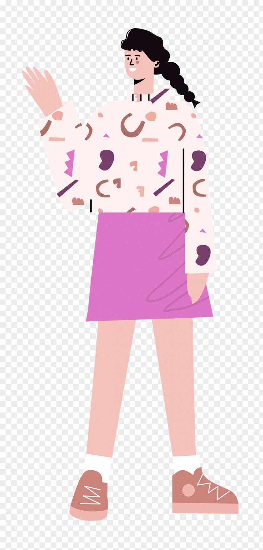 Standing Skirt Woman PNG