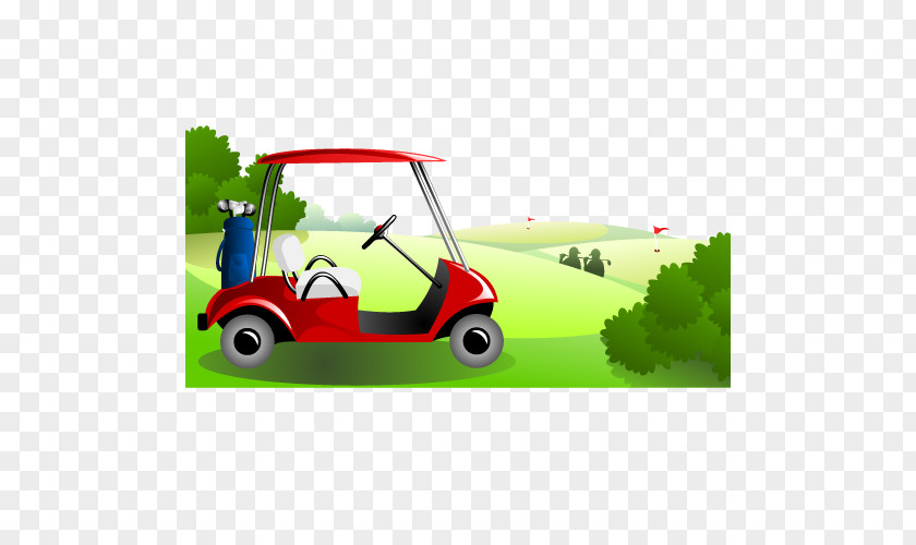 Vector Grass Sightseeing Car Golf Course Club Cart PNG
