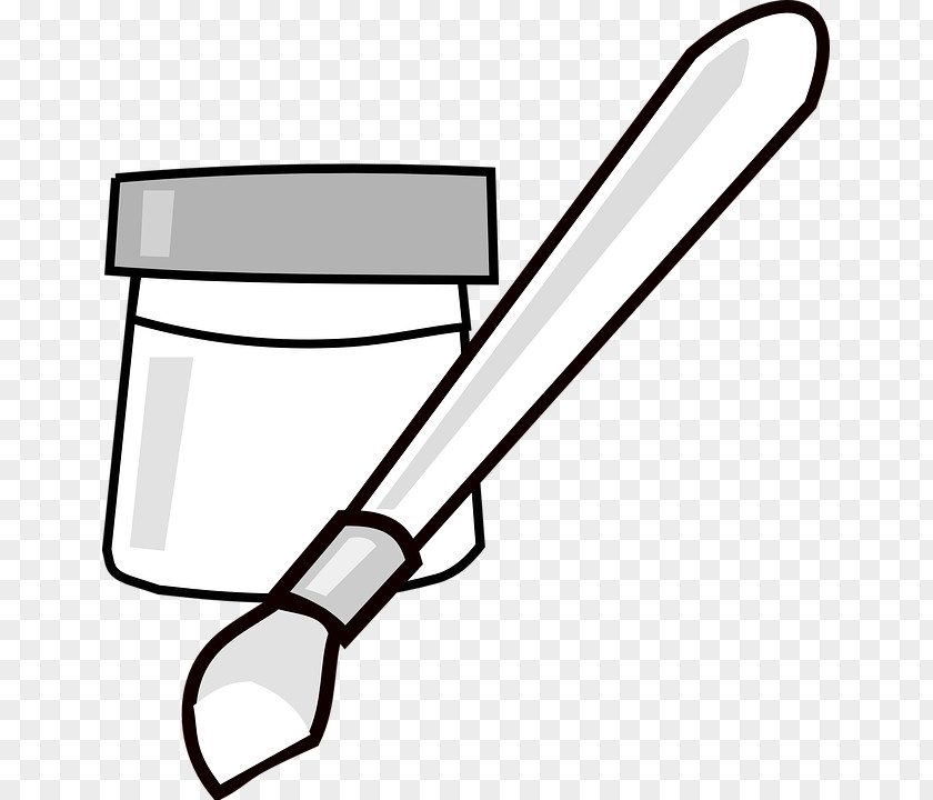 Painting Clip Art Black And White Paint Brushes PNG