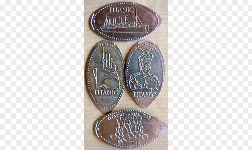 Pinboard Titanic Exhibition RMS Coin PNG