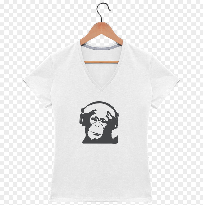 Dj Monkey T-shirt Hoodie Collar Clothing Woman PNG