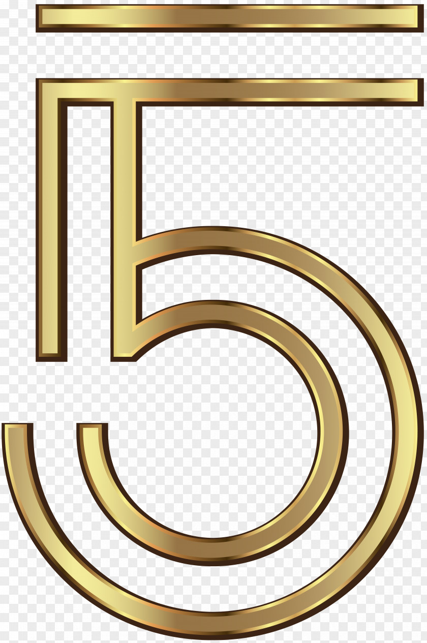 Number Five Golden Clip Art Image Yellow Area Angle Pattern PNG